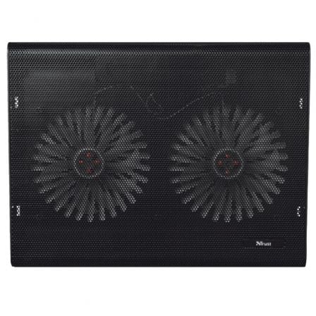 Trust 20104 Base de refrigeración para portátiles con 2 ventiladores LED azul hasta 17.3 pulgadas